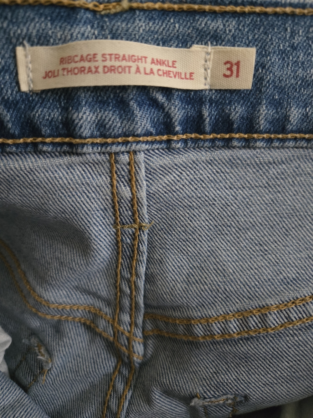 Levi's Light Blue Women's Ribcage Straight Ankle Jeans Buttonfly Size 31 - Picture 9 of 9